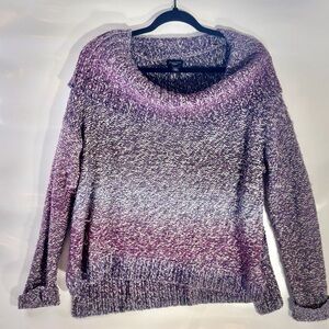 American Eagle Outfitters Marled Purple Cowl Neck Sweater